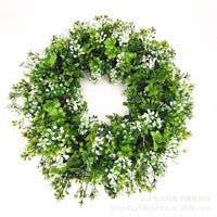 St. Patrick's Day Clover Wreath Artificial Milan Flower Garland Door Decor