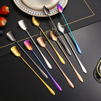 304 Stainless Steel Mango Spoon Long Handle Ice Cream Coffee Stirring Spoon