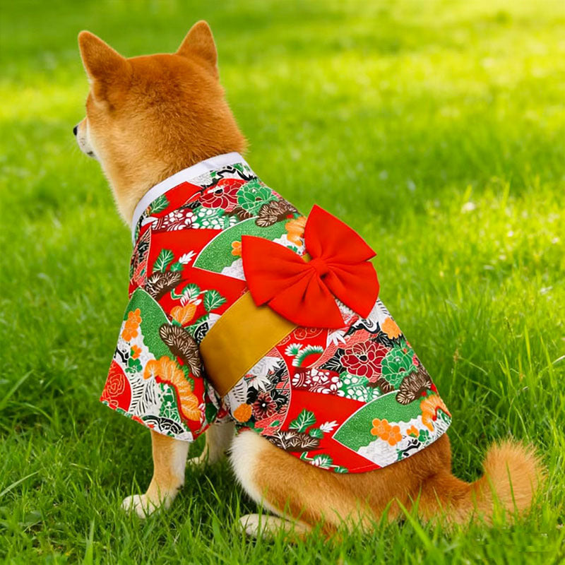 Pet Kimono Japanese Style Dog Cat Costume for Festivals and Photoshoots