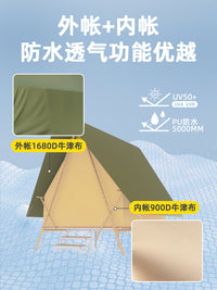 Forest Camp Elevated Treehouse Tent Pyramid Starry Sky Room for Outdoor Camping