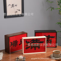Wooden Acrylic Transparent Handheld Gift Box for Wedding, Birthday, and Business Events - Vintage Style