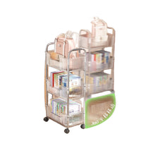 Acrylic Rolling Storage Cart with Wheels and Handle for Books and Supplies