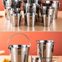 Stainless Steel Ice Bucket for Home Bar KTV Champagne Beer Wine Hotel Supplies Snack Bucket Commercial Use