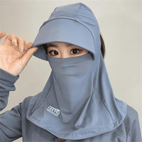 Women's Summer UV Protection Sun Hat with Wide Brim and Integrated Face Mask