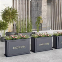 Stainless Steel Planter Box with Bench for Patio Balcony Garden Outdoor Galvanized Steel Landscape Flower Trough Combination