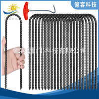 Heavy-Duty Threaded Steel Ground Anchors for Outdoor Camping Tents & Landscape Decoration