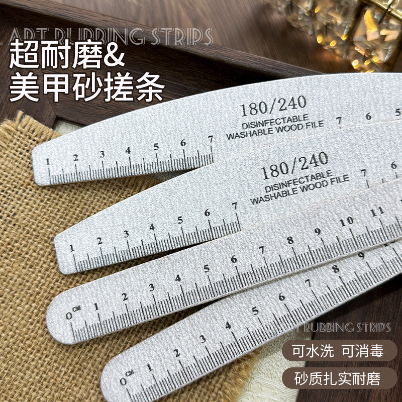Professional Nail File Emery Board with Scale for Manicure Pedicure