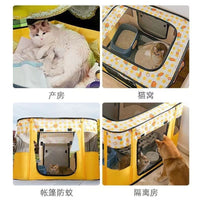 Cat Birthing Whelping Box Pet Delivery Room Scratch-Resistant Enclosed Rectangular Cat House