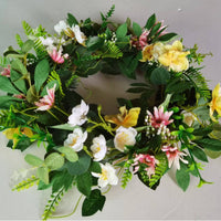 Easter Spring Summer Floral Wreath Hanging Decoration Artificial Flower Door Decor Photography Prop Home Rattan Ring Wall Decor