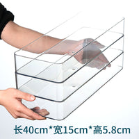 Clear Acrylic Narrow Rectangular Organizer for Desk, Vanity, Kitchen - Multi-purpose Storage Box