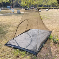 Portable 2-Person Outdoor Mesh Tent with Poles for Hiking and Camping, Insect-Proof
