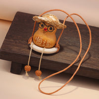 Creative Straw Hat Farmer Gourd Pendant Chicken Swing Bag Car Charm Stress Relief Decor