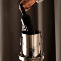 European Luxury Double-Layer Insulated Ice Bucket with Lid for Bar KTV Home Wine Champagne