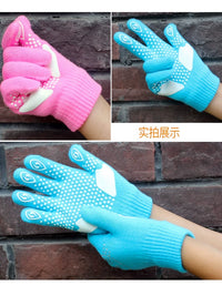 Girls' Figure Skating Gloves with Snowflake Rhinestones and Anti-Slip Grip for Training & Performance