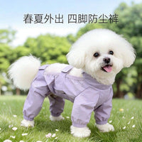 Pet Dog Summer Dustproof Jumpsuit for Small Dogs, Thin Four-Legged Anti-Dirty Suit for Bichon Teddy