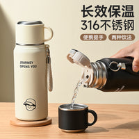 Jintang 316 Stainless Steel Insulated Water Bottle with Dual-Drink Lid, Portable for Sports & Travel