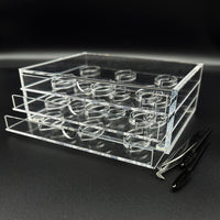 3-Layer Clear Acrylic Eyelash Extension Storage Box Dustproof Organizer