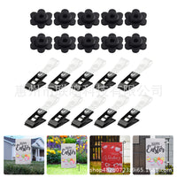 Garden Flag Stopper Clips and Plugs for Anti-Wind Flagpole Fixation