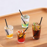 Miniature Summer Fruit Tea Drink Model for OB11 Dollhouse Accessories