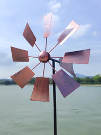 American Style Iron Windmill Weather Vane for Garden & Yard Decor