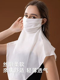 Silk Full Face Mask Neck Gaiter for Women - Breathable Sun Protection Scarf for Summer Driving
