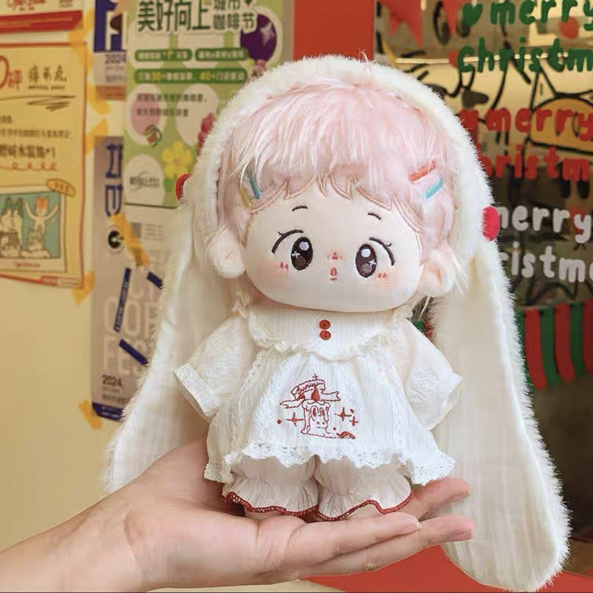 Doll Clothes Set for Cotton Dolls - Sweet Strawberry Rabbit Plush Outfits