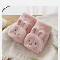 Women's Winter Warm Plush Rabbit Fingerless Gloves