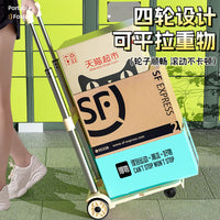 Foldable Outdoor Utility Cart Portable Shopping Trolley with Telescopic Handle for Camping and Groceries
