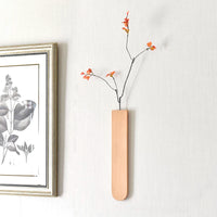 Nordic Solid Wood Wall-Mounted Vase with Faux Plants - Japanese Style Minimalist Decor