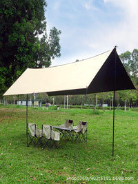 Portable Black Glue Tarp Tent for Outdoor Camping, Picnic, Sunshade, Rainproof, Windproof
