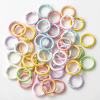 DIY Colorful Enamel Spring Snap Hook Round Key Ring Buckle for Jewelry Making 25mm
