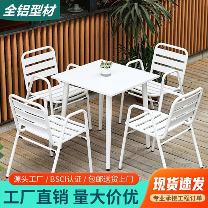 Outdoor Patio Bistro Set Aluminum Alloy Garden Balcony Coffee Table and Chairs