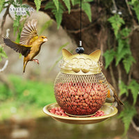 Lucky Cat Outdoor Hanging Bird Feeder for Garden and Balcony