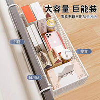 Bedside Storage Basket Shelf for Dorm Room, No-Drill Iron Art Hanging Organizer