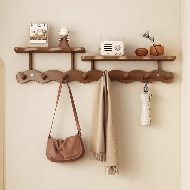 Over-the-Door Wall Mounted Coat Rack with Hooks for Bedroom Living Room Entryway, No-Drill Installation