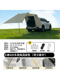 SUV/MPV Car Tailgate Tent for Camping, Portable, Sunshade, No-Build Quick Setup