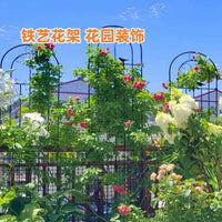 Outdoor Wrought Iron Garden Trellis for Climbing Plants, Roses, Clematis, and Vines