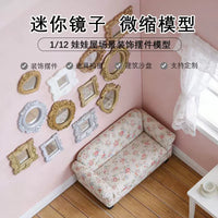 Miniature Dollhouse Mirror Photo Frame DIY Model Ornament