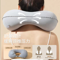 Inflatable Travel Neck Pillow for Car, Office, and Airplane - Portable U-Shaped Head and Neck Support Cushion