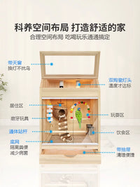 Constant Temperature Incubator for Baby Parrots and Chicks, Wooden Warm Breeding Box for Peony and Cockatiel Birds