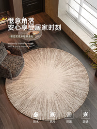 Italian Light Luxury Round Rug for Living Room Bedroom Study Office Chair Mat