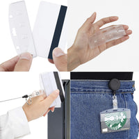 Frosted Transparent ID Card Holder Badge Clip for Amazon Hot Sale