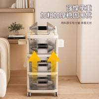 Rolling Storage Cart with Drawers, Multi-layer Snack Organizer for Living Room and Bedroom