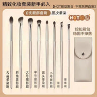 15-Piece Gilded Eye Brush Set with Soft Bristles and Portable Bag for Beginners