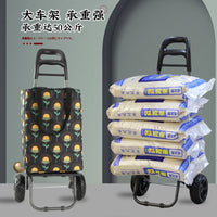 Foldable Stair Climbing Shopping Cart with Wheels for Groceries and Laundry