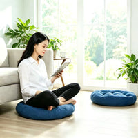 Japanese Style Linen Floor Cushion Thick Tatami Meditation Pillow for Living Room Bay Window