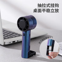 Portable USB Rechargeable Handheld Turbo Fan with Quiet Operation and Desktop Stand