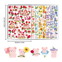 8-Sheet Garden Bear Ins-Style Decorative Stickers for Journals, Phones, Laptops, and Storage Boxes