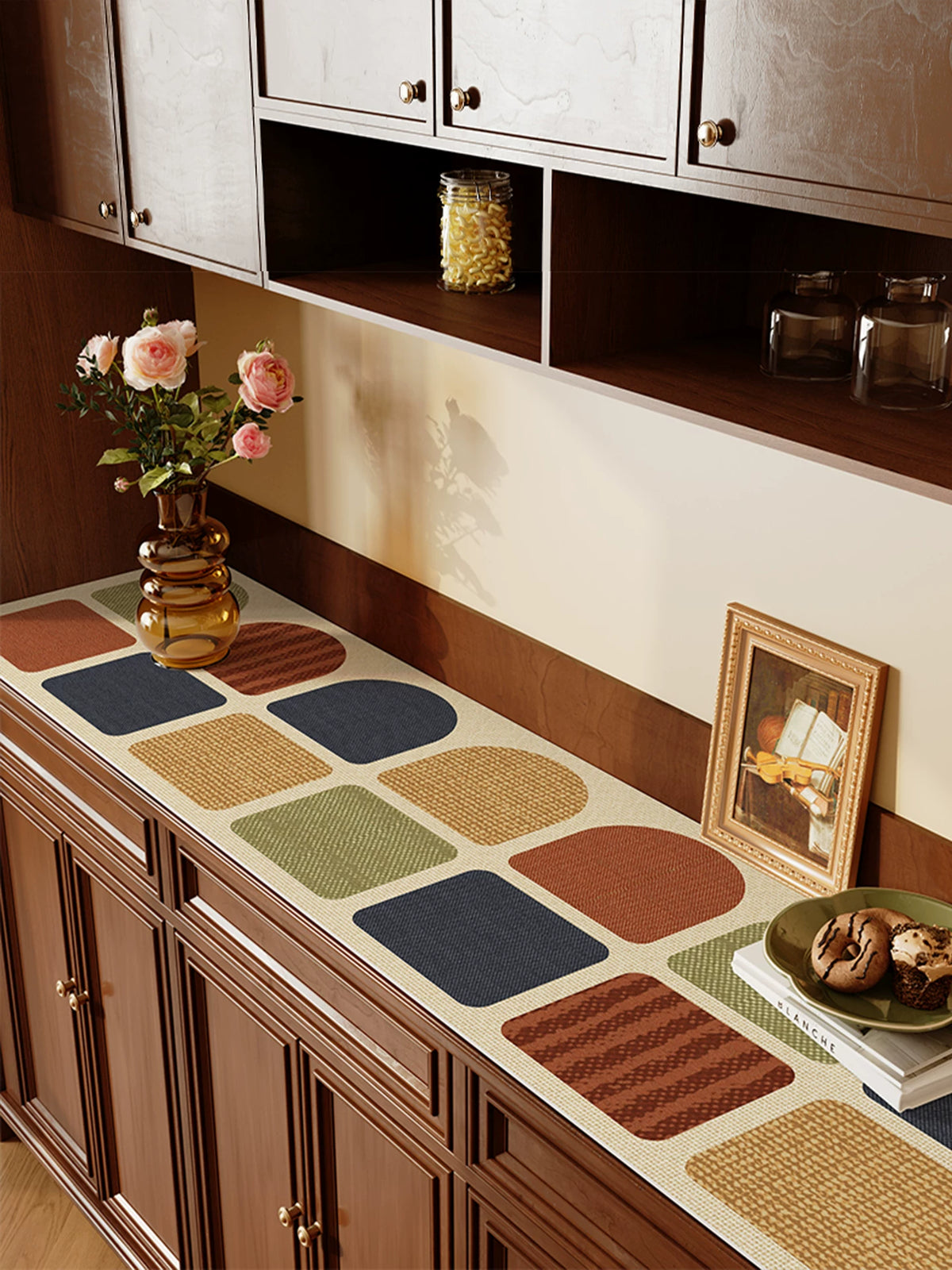American Style Waterproof Dustproof Tablecloth for TV Cabinet Sideboard Entrance Console Dresser Top Protector Mat
