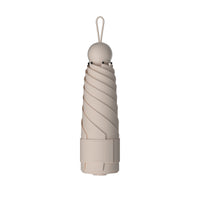 Retractable Handle Capsule Umbrella, UV Protection, Dual-Use Sun/Rain, Compact Portable 5-Fold Umbrella